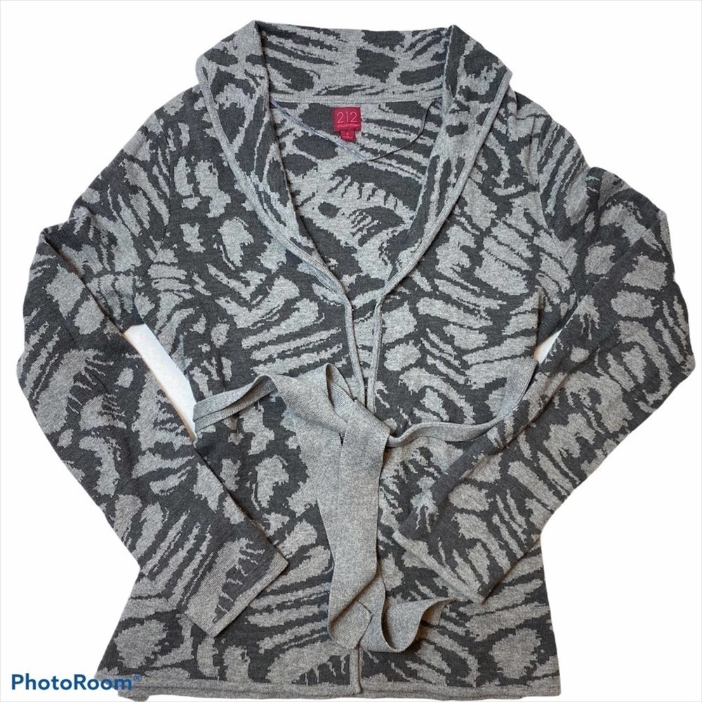 212 Collection Animal Print Cardigan Size Small